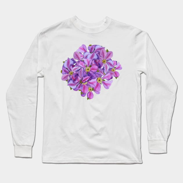 Clematis Flower Long Sleeve T-Shirt by Kirsty Topps